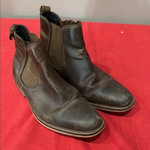 Franco Sarto Dark Brown Leather Ankle Boots - Picture 1 of 4